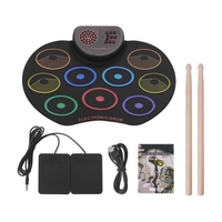 Kit de batterie électronique portable USB Roll Up Drum Pad Kit 9