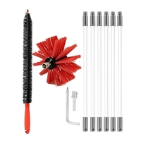 Kit de brosse de cheminée de forage dissolvant de charpie pour brosse de nettoyage de cheminée de cheminée de conduit de sécheuse avec de longues tiges flexibles