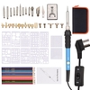 Kit de combustion du bois avec pointes de fer à souder Outil de brûleur à bois multifonctionnel Température réglable 200-450 ℃ Stylo pyrograveur professionnel pour gravure sur bois gaufrage sculpture soudure adultes débutants 53PCS Kits