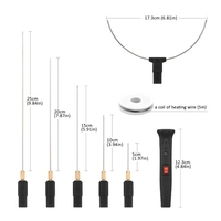 Kit de coupe-mousse électrique portatif 24W avec 5 pointes droites et 1 pointe en arc Stylo de coupe en mousse portable à température constante Coupe-fil chaud Outil de coupe en polystyrène Graveur