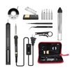 Kit de fer à souder 14 en 1 60W fer à souder à température réglable avec interrupteur marche / arrêt 5pcs conseils de soudure ventouse dessoudage mèche fil à souder pince à épiler antistatique support de fer avec éponge de nettoyage organisateu