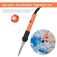 Kit de fer à souder électrique fer à souder température réglable 200 ~ 450 ° C avec 3 pièces conseils de fer à souder sac de transport à glissière portable