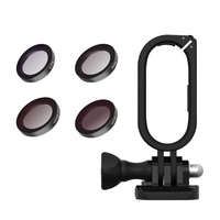 Kit de filtre de caméra TELESIN avec filtres 4pcs (CPL + ND8 + ND16 + ND32) + boîtier de protection de la caméra ABS + matériau PC avec remplacement de la base mobile à vis longue pour caméra Insta360 GO2