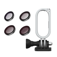 Kit de filtre de caméra TELESIN avec filtres 4pcs (CPL + ND8 + ND16 + ND32) + boîtier de protection de la caméra ABS + matériau PC avec remplacement de la base mobile à vis longue pour caméra Insta360 GO2