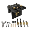 Kit de gabarit de cheville à bois 3 en 1 avec clip de positionnement Guide de perçage réglable Perforateur Locator Outils de menuiserie
