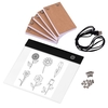 Kit de livre à rabat portable avec tablette lumineuse Pad LED Light Box 3 niveaux de contrôle de la luminosité 300 feuilles de papier de flipbook avec vis de reliure pour le traçage et le dessin
