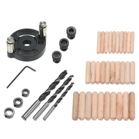 Kit de localisation de trou outil de positionnement de trou avec ensemble de manchons de forage 6/8 / 10mm Kit de gabarit de travail du bois Guide de forage de trou de poche en bois