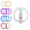 Kit de lumière de remplissage annulaire RVB 26CM/10IN Lampe de bureau colorée Muiti avec télécommande et support 3200K-6000K 26 effets d