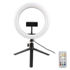 Kit de lumière de remplissage annulaire RVB 26CM/10IN Lampe de bureau colorée Muiti avec télécommande et support 3200K-6000K 26 effets d