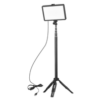 Kit de lumière vidéo LED USB Éclairage de conférence vidéo avec 1 * LED Fill Light 3200K-5600K Dimmable + 1 * Trépied extensible + 8 * Filtres de couleur pour l