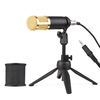 Kit de microphone à condensateur pour ordinateur avec support de microphone de bureau + filtre anti-pop + câble audio Prise TRS 3, 5 mm pour ordinateur portable Streaming en direct Gaming Chant en ligne Podcasting