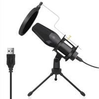 Kit de microphone USB Ordinateur PC Microphone à condensateur Micro omnidirectionnel avec trépied Plug and Play pour ordinateur de bureau Ordinateur portable Conférence Chant Enregistrement Streaming Podcasting Gaming