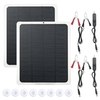 Kit de panneau solaire 15 W DC 12 V/5 V avec double interface USB et type-c et pince crocodile/chargeur de voiture