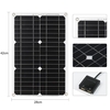 Kit de panneau solaire 18W 12V Module monocristallin à double port USB hors réseau avec contrôleur de Charge solaire Kits de câbles de connexion SAE