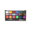 Kit de peinture pour le corps 18 couleurs 6 peintures normales et 6 peintures à effet perle et 6 peintures UV Glow avec 2 pinceaux