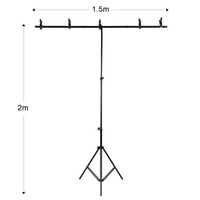 Kit de photographie de toile de fond de couleur unie Andoer 5x7ft avec support réglable de fond en forme de T 5x7ft 5 pinces à ressort