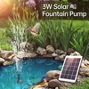Kit de pompe à eau solaire Pompe à fontaine solaire avec panneau solaire 3W 5V 7 buses pour réservoir à poisson Petit étang