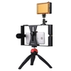 Kit de prise de vue pour caméra PULUZ Smartphone Ordinateur de poche Prise de vue vidéo Rig + Lampe de studio à LED + Microphone vidéo + Mini trépieds de montage avec tête de trépied à griffe froide
