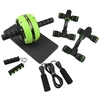Kit de rouleaux de roue AB Ensemble de roues abdominales avec barre de poussée,  corde à sauter,  pince à main et genouillère,  équipement d