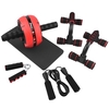 Kit de rouleaux de roue AB Ensemble de roues abdominales avec barre de poussée,  corde à sauter,  pince à main et genouillère,  équipement d