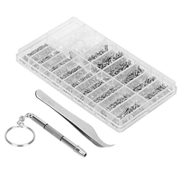 Kit de réparation de lunettes,  ensemble de boîtes de rangement assorties,  conception de 1000 pièces,  vis et tampons avec micro-tournevis pour montre,  horloge,  lunettes,  réparation de lunettes,  portable