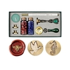 Kit de sceau de cire rétro Perles de cire à cacheter Cuillère de fusion de cire Timbre de sceau de cire Bougie Tête de cuivre remplaçable Stylo métallique pour enveloppes Cartes de lettre Invitations de mariage Emballage Cadeau d