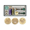 Kit de sceau de cire rétro Perles de cire à cacheter Cuillère de fusion de cire Timbre de sceau de cire Bougie Tête de cuivre remplaçable Stylo métallique pour enveloppes Cartes de lettre Invitations de mariage Emballage Cadeau d