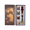 Kit de sceau de cire vintage avec boîte-cadeau Perles de cire à cacheter Cachet de sceau de cire Cuillère à fusion de cire Bougie pour cartes Enveloppes Invitations de mariage Carte postale Emballage cadeau Décoration d