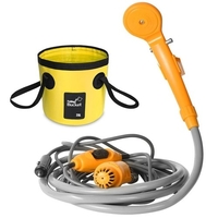 Kit de seau pliant de douche extérieure électrique 12V de camping Shower