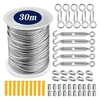 Kit de suspension de lumière de chaîne en acier inoxydable câble métallique en acier inoxydable outil de Suspension de lumières de chaîne robuste pour jardin extérieur à l