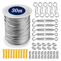 Kit de suspension de lumière de chaîne en acier inoxydable câble métallique en acier inoxydable outil de Suspension de lumières de chaîne robuste pour jardin extérieur à l