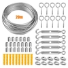 Kit de suspension de lumière de chaîne en acier inoxydable câble métallique en acier inoxydable outil de Suspension de lumières de chaîne robuste pour jardin extérieur à l