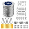 Kit de suspension de lumière de chaîne en acier inoxydable câble métallique en acier inoxydable outil de Suspension de lumières de chaîne robuste pour jardin extérieur à l