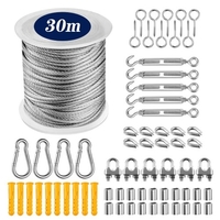 Kit de suspension de lumière de chaîne en acier inoxydable câble métallique en acier inoxydable outil de Suspension de lumières de chaîne robuste pour jardin extérieur à l
