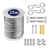 Kit de suspension de lumière de chaîne en acier inoxydable câble métallique en acier inoxydable outil de Suspension de lumières de chaîne robuste pour jardin extérieur à l
