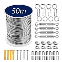 Kit de suspension de lumière de chaîne en acier inoxydable câble métallique en acier inoxydable outil de Suspension de lumières de chaîne robuste pour jardin extérieur à l