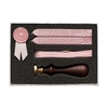 Kit de tampon de cire à cacheter Bâtons de cire à cacheter avec mèches Tampon de cire à sceller Rubans de soie avec boîte-cadeau pour enveloppes Cartes-lettres Invitations de mariage Sceller la décoration Fournitures d