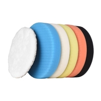 Kit de tampons de polissage 6 pièces 6 pouces éponge de polissage de voiture pour automobiles Yachts tampon de laine auto-adhésif