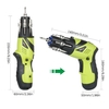 Kit de tournevis sans fil rechargeable 12 pièces 3, 6 V Jeu de tournevis électriques 1/4" 6 N.m avec douilles d