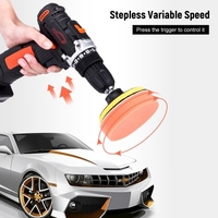 Kit perceuse / visseuse sans fil 25 V 1350 tr / min Polisseuse à vitesse variable Car Buffer Waxer Set Tournevis électrique avec lumière rechargeable avec 5 bits 1 tampon de polissage pour l