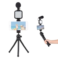 Kit Vlog pour smartphone 1 lampe vidéo + 1 trépied Octopus + 1 microphone + 1 support de téléphone + 1 télécommande pour l