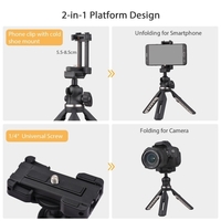 Kit Vlog pour téléphone portable Kit vidéo pour smartphone comprenant un trépied de bureau avec pince de téléphone intégrée + microphone à pince + lampe de remplissage à LED bicolore + obturateur à distance pour Vlog Streaming en direct Vidéoc