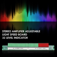 KKmoon 32 indicateur de niveau VU mètre compteur de niveau Audio amplificateur stéréo Module de carte de vitesse de lumière réglable avec Mode AGC