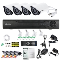 KKmoon 4CH Canal Full 1080 N AHD DVR HVR NVR + 4 * 1500TVL Étanche Caméra CCTV Bullet + 4 * 60ft Câble de Surveillance