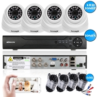 KKmoon 4CH canal Full 1080N AHD DVR HVR NVR + 4 * 1080 P AHD Dôme IR CCTV Caméra + 4 * 60ft Câble de Surveillance