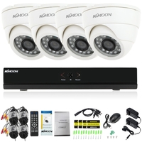 KKmoon 4ch Channel Full 960H / D1 800TVL Surveillance CCTV Système de sécurité DVR P2P Cloud Network Enregistreur vidéo numérique + 4 * Appareil intérieur + Câble 4 * 60ft