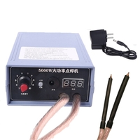 KKmoon 5000W Machine de soudage par points portable Machine de soudage de batterie domestique bricolage Machine de soudage utilitaire réglable en courant avec interrupteur à pédale pour batterie 18650 Prise UE