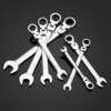 KKmoon 7pcs 8/10/12/13/14/17 / 19mm Clé à cliquet combiné à double extrémité Ensemble de clés à clavette automatique Automobile Réparation Outils de quincaillerie Fixed Head