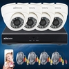 KKmoon 8ch Channel Full 960H / D1 800TVL Surveillance CCTV DVR Système de sécurité P2P Cloud Onvif Network Enregistreur vidéo numérique + 4 * Appareil intérieur + 4 * 60ft Cable