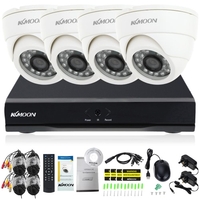 KKmoon 8ch Channel Full 960H / D1 800TVL Surveillance CCTV DVR Système de sécurité P2P Cloud Onvif Network Enregistreur vidéo numérique + 4 * Appareil intérieur + 4 * 60ft Cable